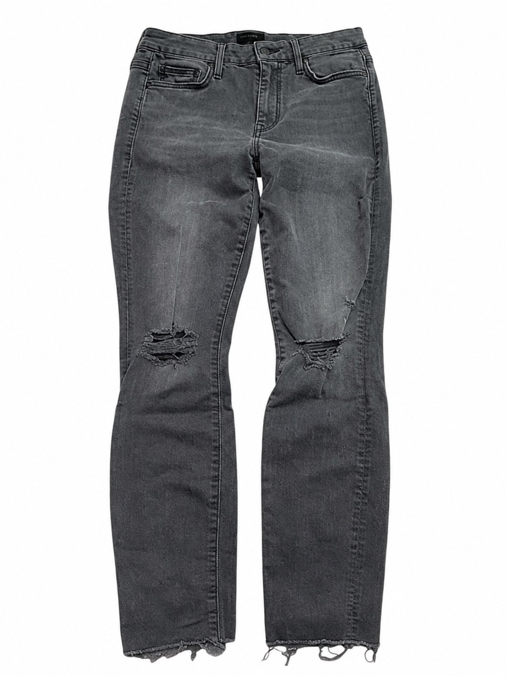 Mother The Looker Ankle Fray Skinny Jeans Womens 26 Black Burning Lanterns